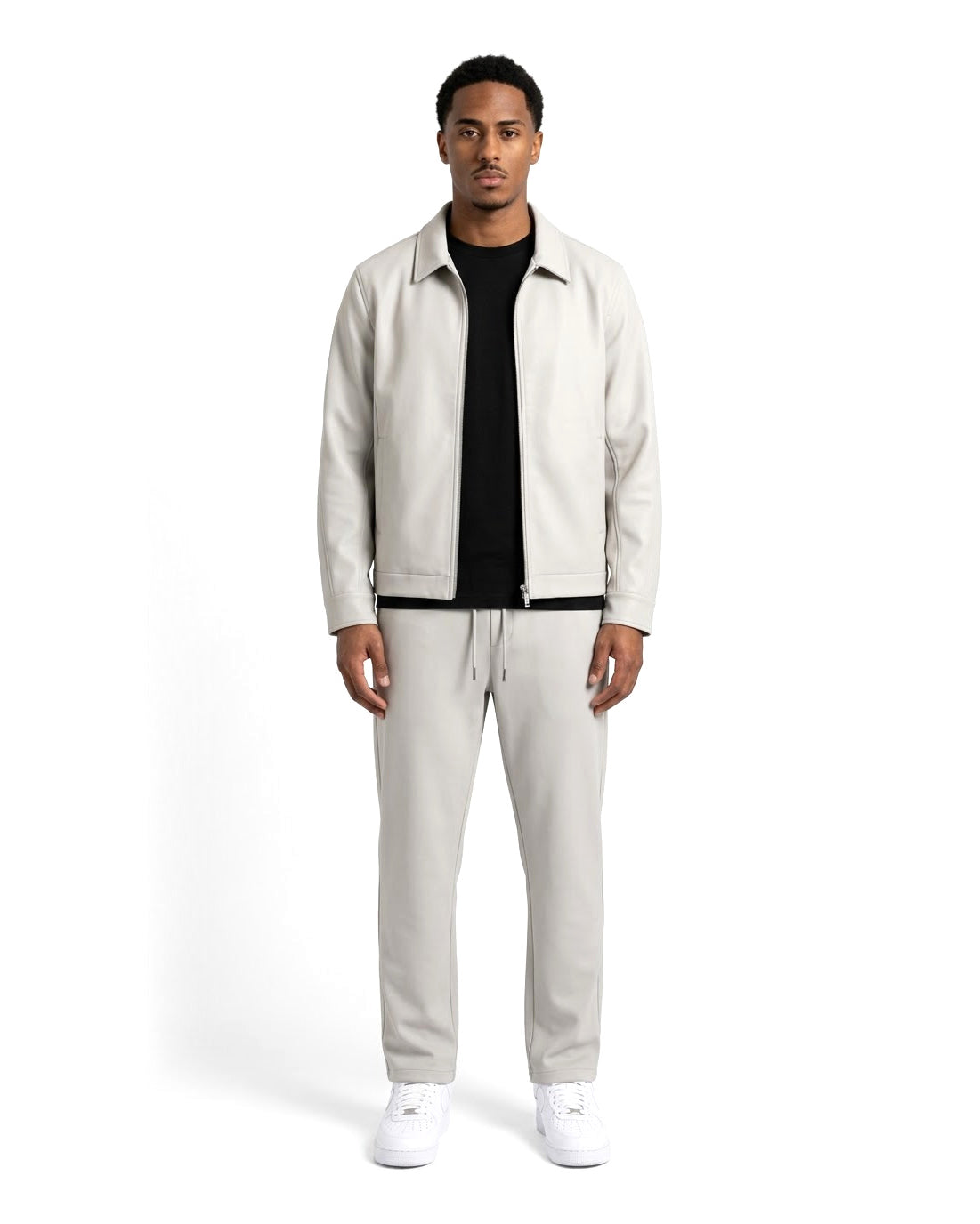 Pantalon à Cordon Gris Clair
