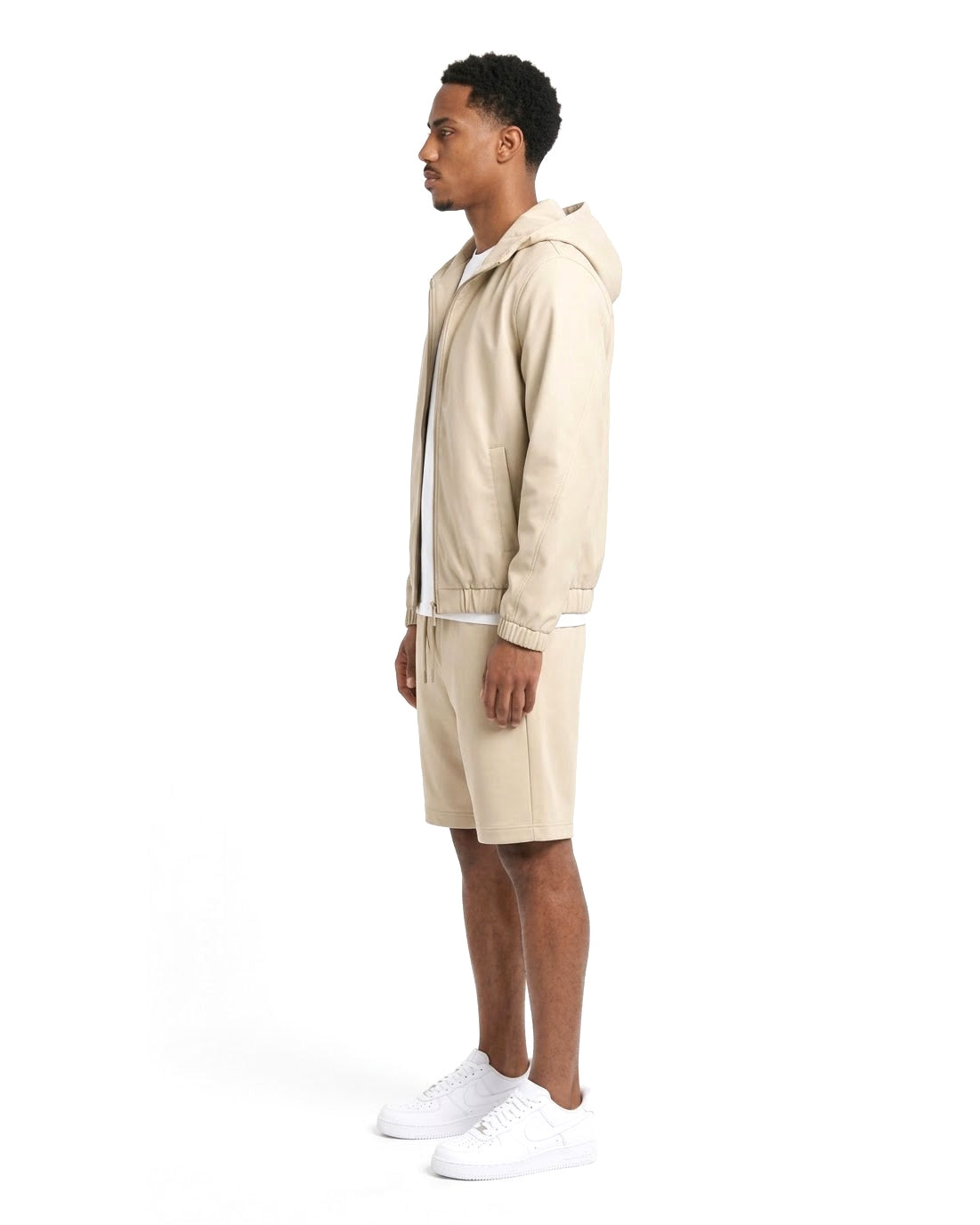 Ensemble Veste à Capuche Beige & Short Beige