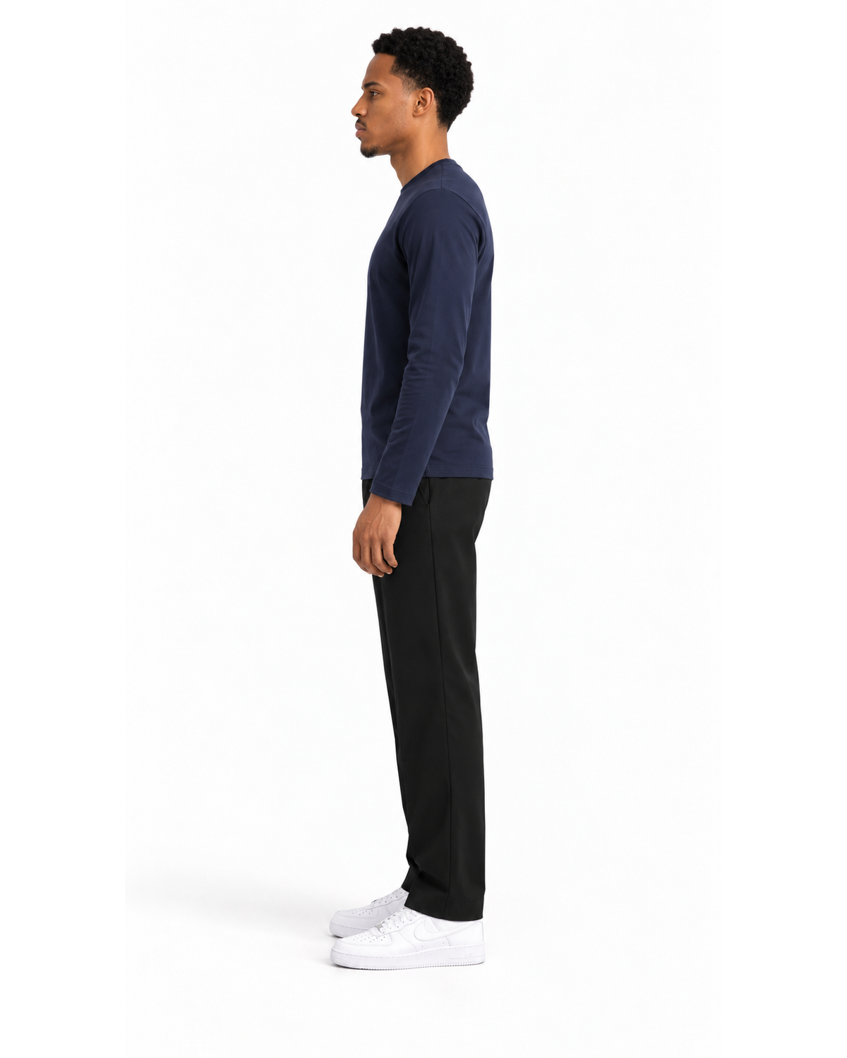 Ensemble T-shirt Manches Longues Marine & Pantalon Noir