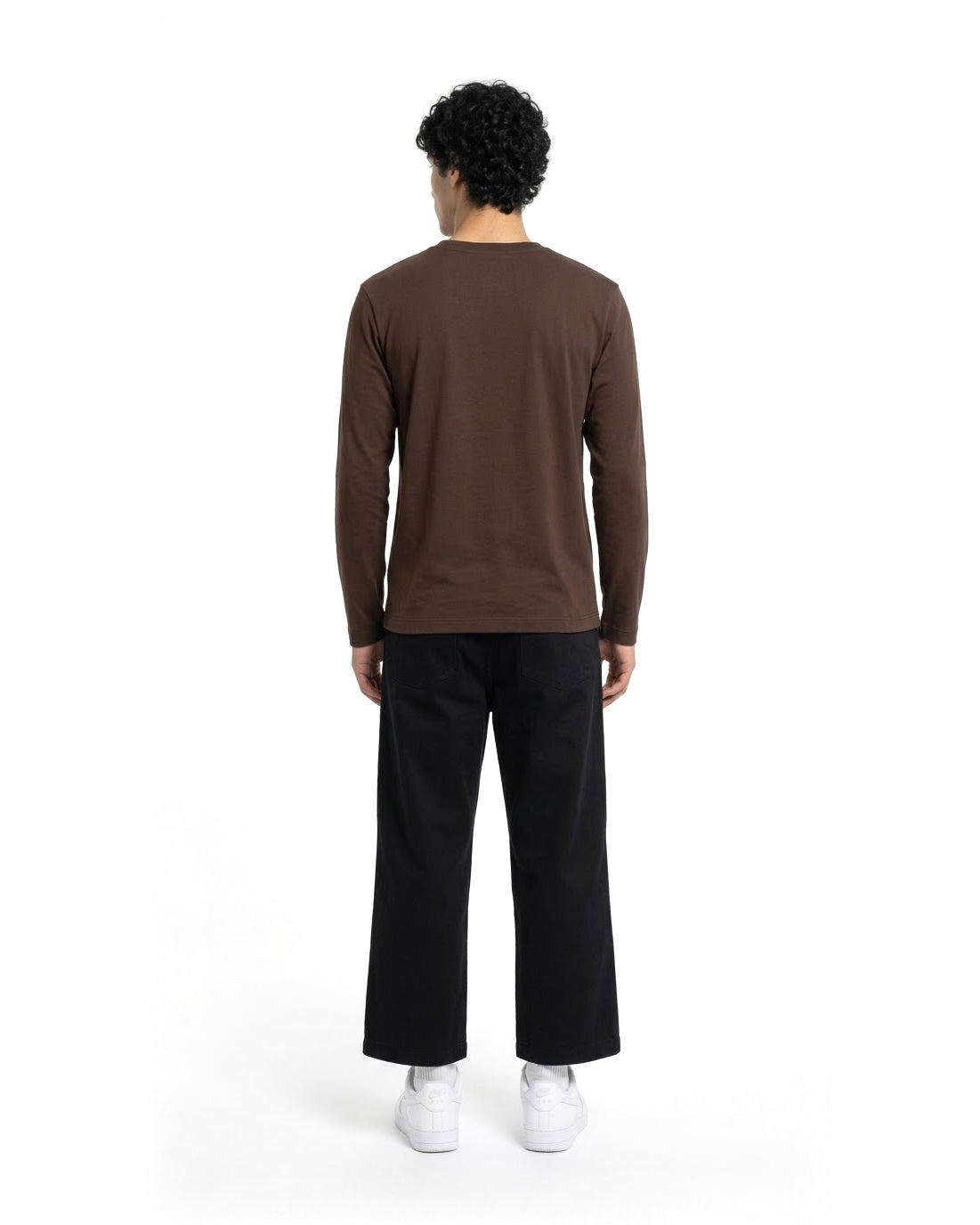 Ensemble T-shirt Manches Longues Marron & Pantalon Noir