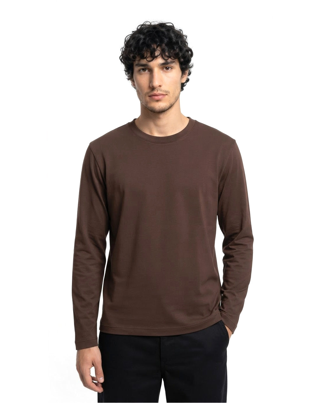 T-shirt Manches Longues Marron