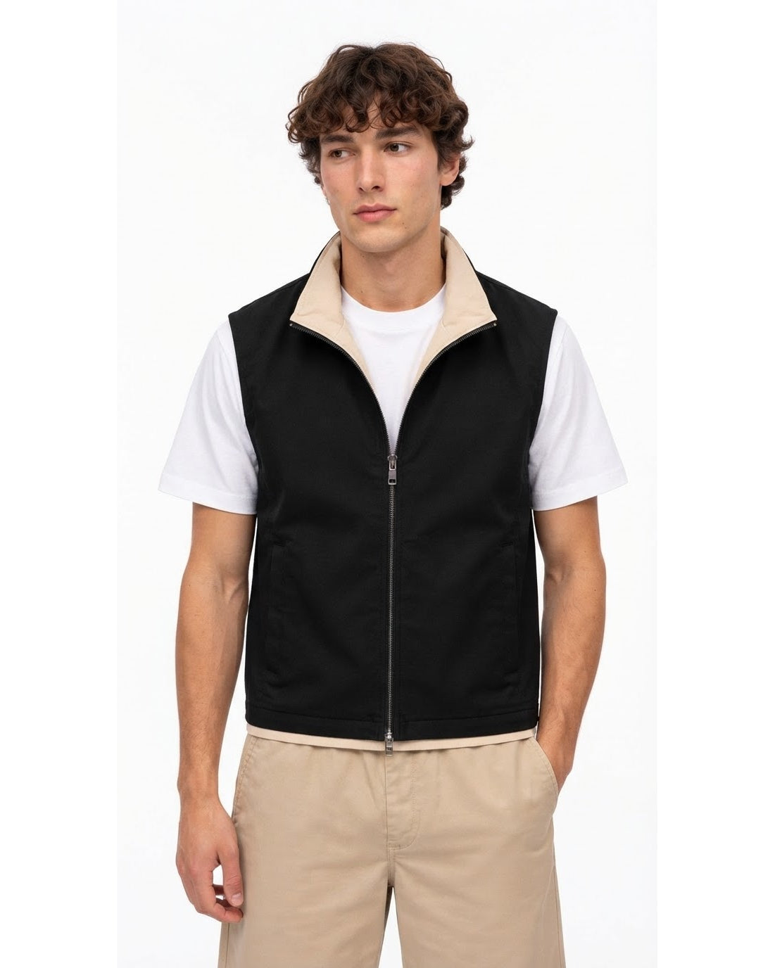 Gilet Sans Manches Zippé Noir