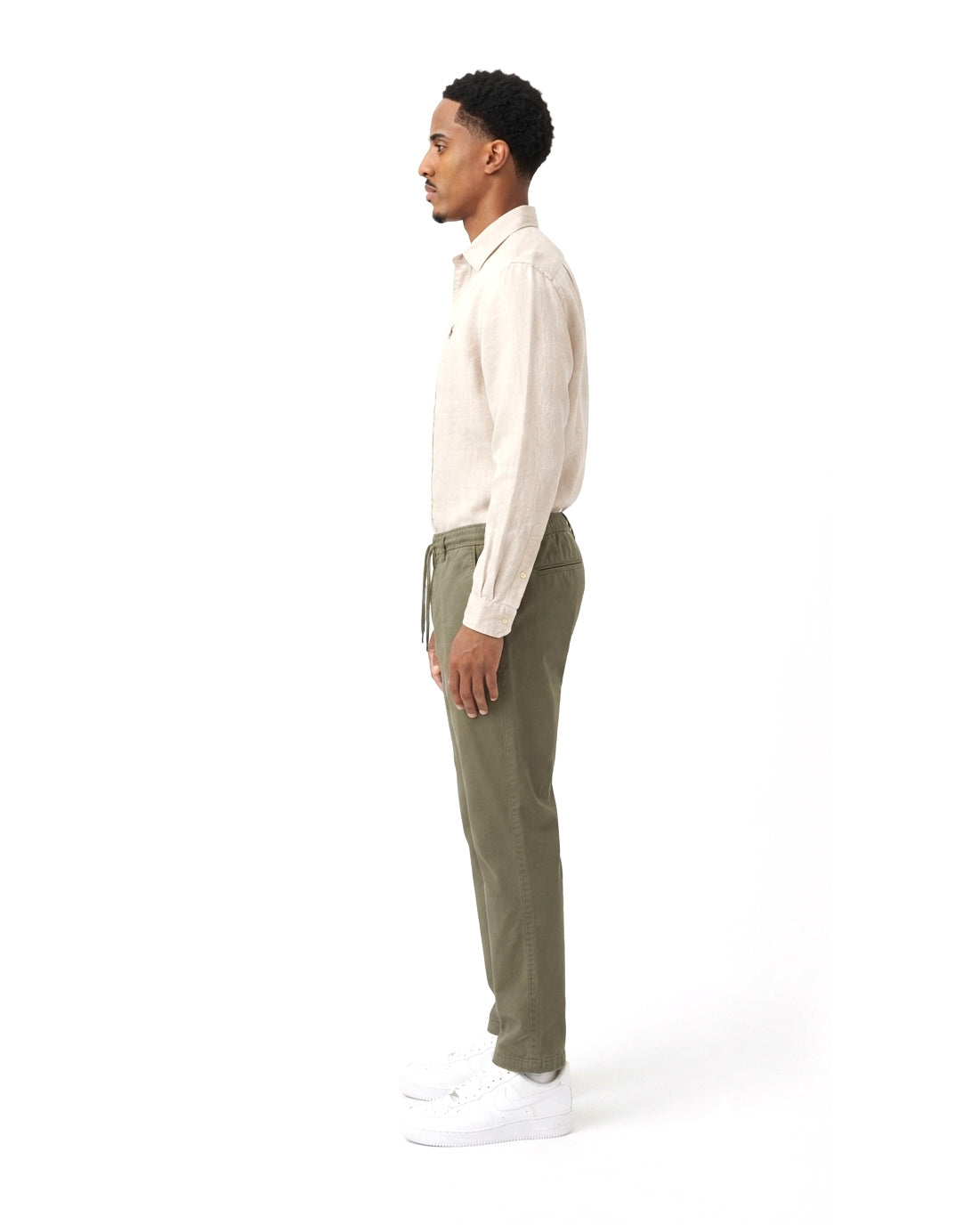 Ensemble Chemise en Lin Écrue & Pantalon Kaki