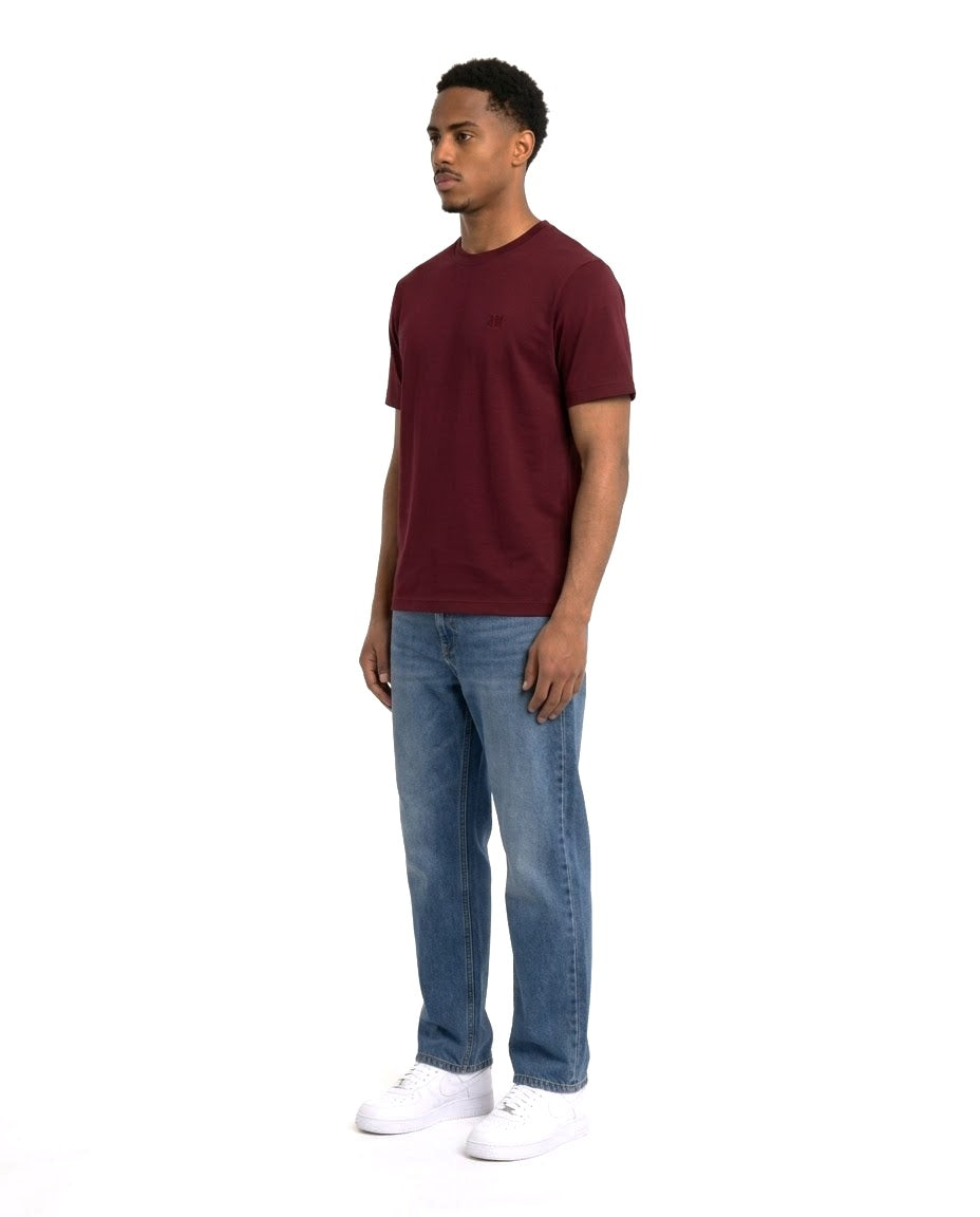 Ensemble T-shirt Bordeaux & Jean Bleu